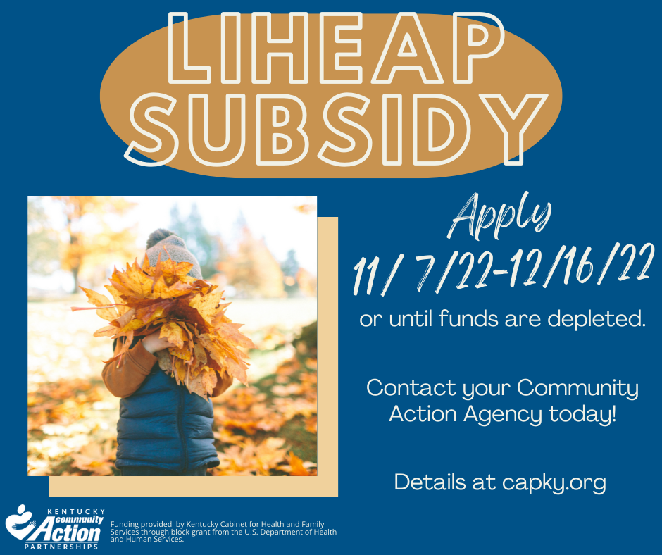 LIHEAP Fall Subsidy Now Available