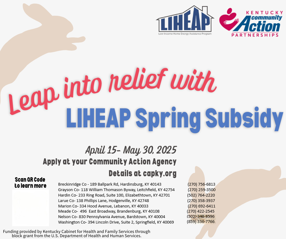Community Services Block Grant (CSBG)-Low Income Home Energy Assistance Program (LIHEAP) Spring Subsidy 2025