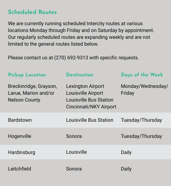Scheduled Routes