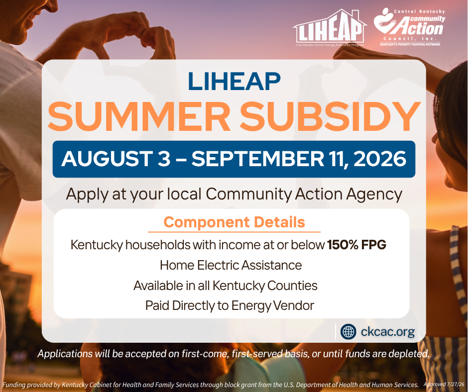 Community Services Block Grant (CSBG)-Low Income Home Energy Assistance Program (LIHEAP) Summer Subsidy Cooling