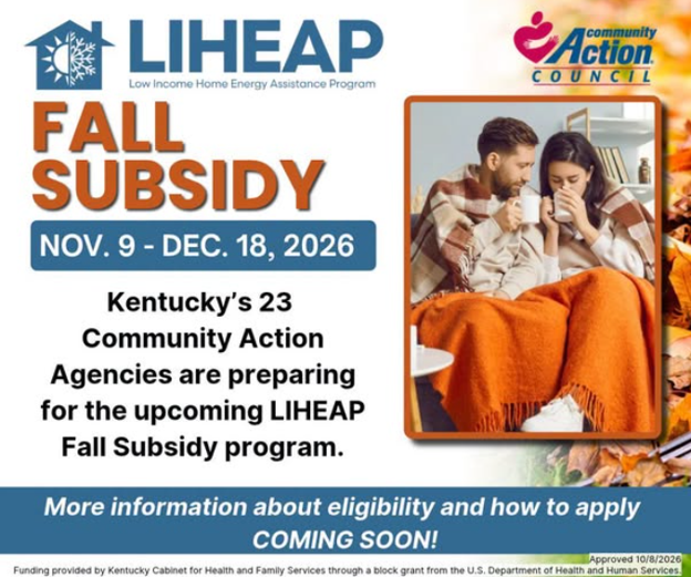 Community Services Block Grant (CSBG)-Low Income Home Energy Assistance Program (LIHEAP) – Fall Subsidy